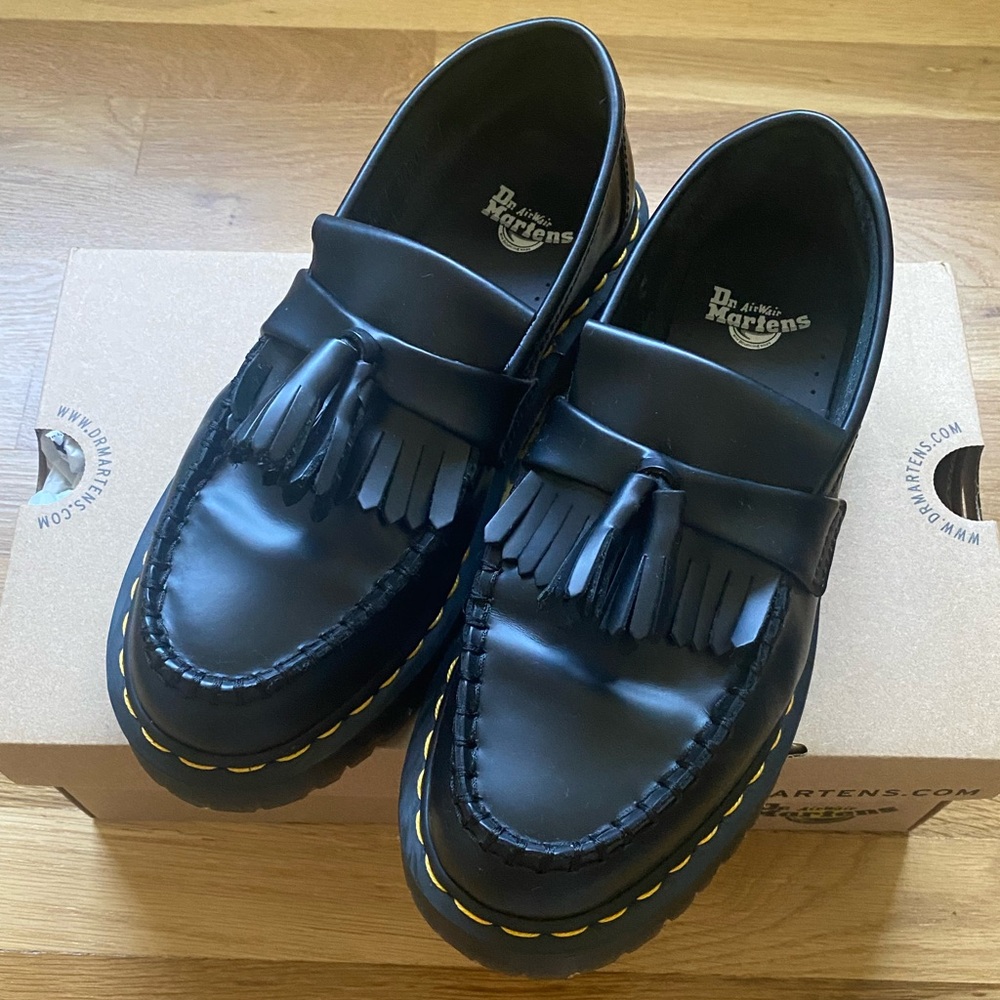 Dr. Martens Adrian Bex Black Moccasin-Style Shoes with Chunky Sole